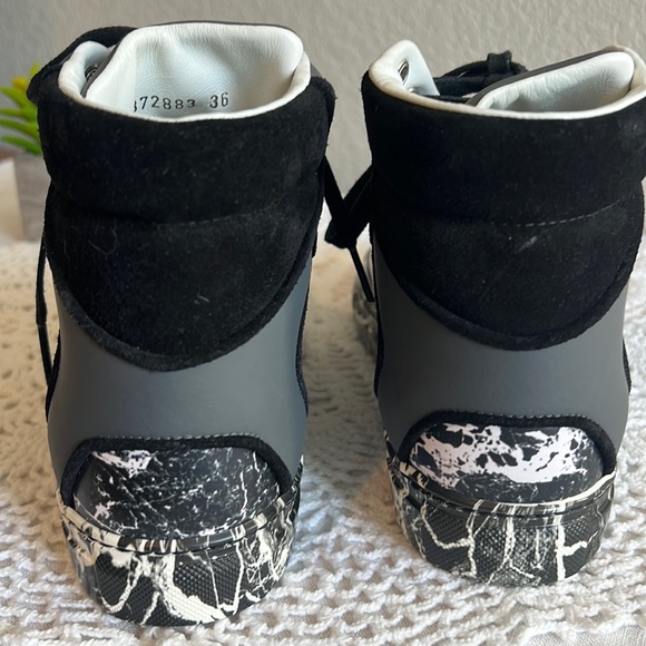 Balenciaga High Top Black & White Marble Sneakers Size 36 - Picture 10 of 14